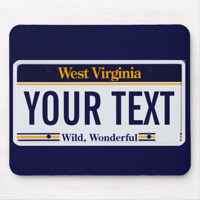 West Virginia license plate mouse pad (Front)