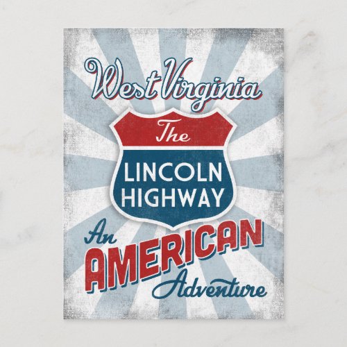 West Virginia Lincoln Highway Vintage America Postcard