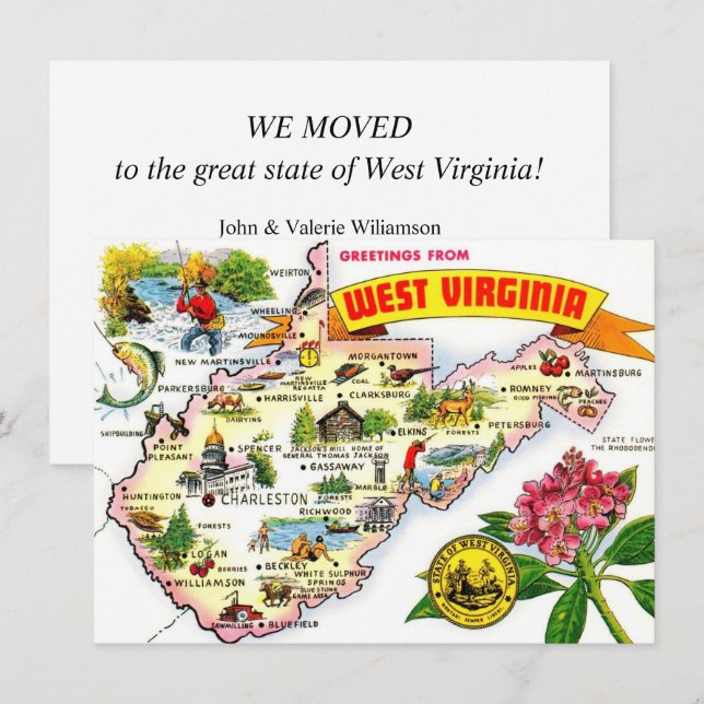 West Virginia Map Moving Announcement (Front/Back)