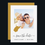 West Virginia Map Photo Wedding Save the Date Card<br><div class="desc">Let guests know to save the date for your wedding with this pretty minimalist photo card with a map outline of the location of your event.</div>