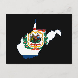 WEST VIRGINIA MAP POSTCARD