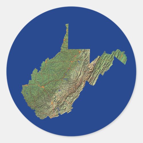 West Virginia Map Sticker