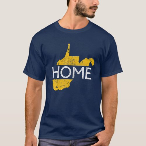 West Virginia Map WV Home 304 State Vintage T_Shirt