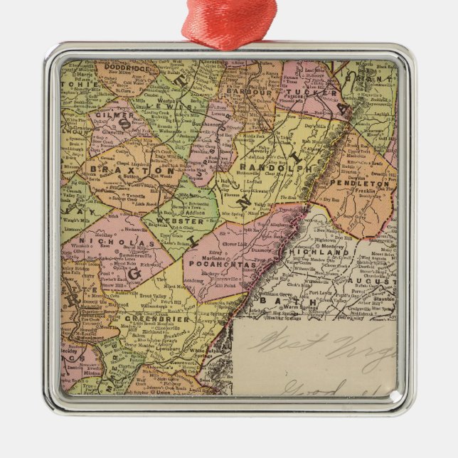 West Virginia Metal Ornament (Front)