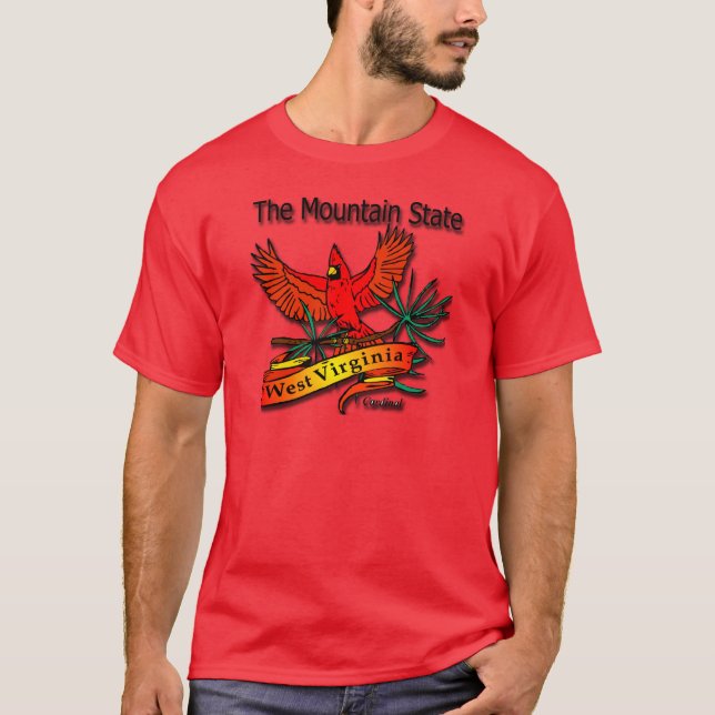 West Virginia Mountain State Cardinal T-Shirt (Front)