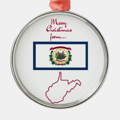 West Virginia _ Mountain State Cheer Metal Ornament