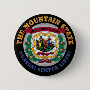 WEST VIRGINIA MOUNTAIN STATE FLAG BUTTON