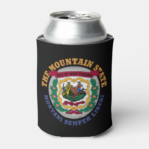 WEST VIRGINIA MOUNTAIN STATE FLAG  CAN COOLER