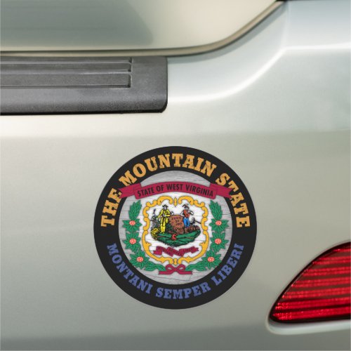 WEST VIRGINIA MOUNTAIN STATE FLAG CAR MAGNET