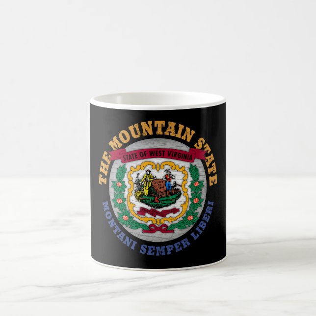 WEST VIRGINIA MOUNTAIN STATE FLAG COFFEE MUG (Center)
