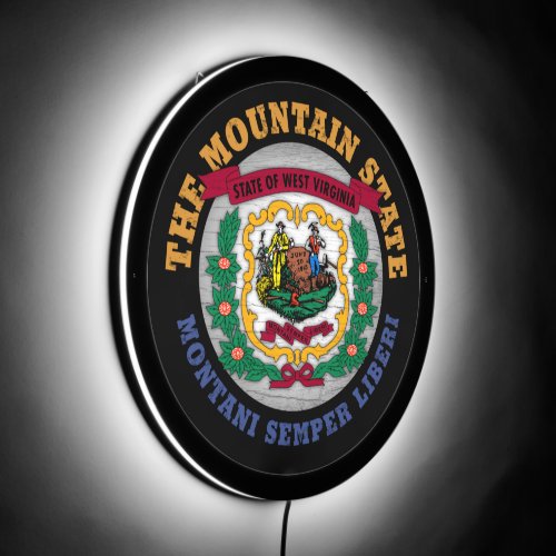 WEST VIRGINIA MOUNTAIN STATE FLAG LED SIGN