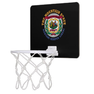 WEST VIRGINIA MOUNTAIN STATE FLAG MINI BASKETBALL HOOP