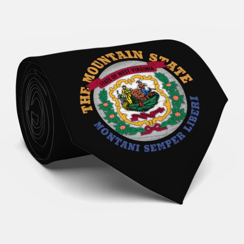 WEST VIRGINIA MOUNTAIN STATE FLAG NECK TIE