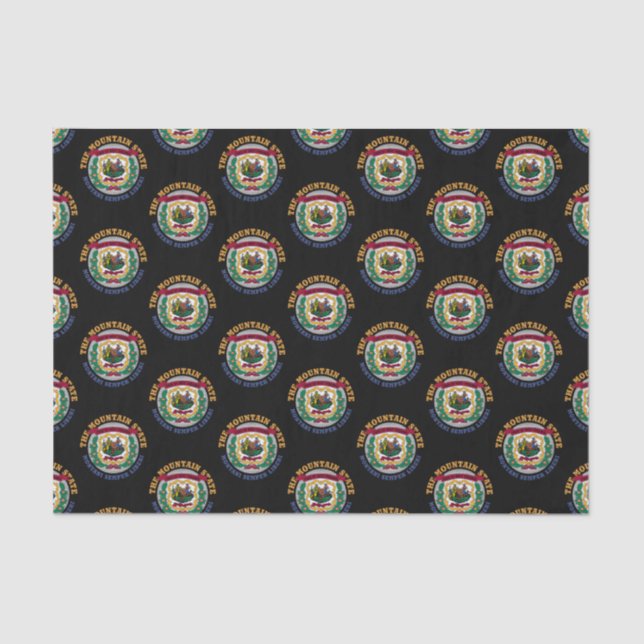 WEST VIRGINIA MOUNTAIN STATE FLAG TISSUE PAPER (Front)