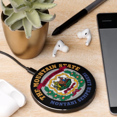 WEST VIRGINIA MOUNTAIN STATE FLAG WIRELESS CHARGER 