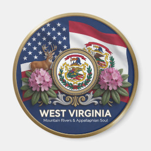 🏔️ West Virginia Mountain State Magnet