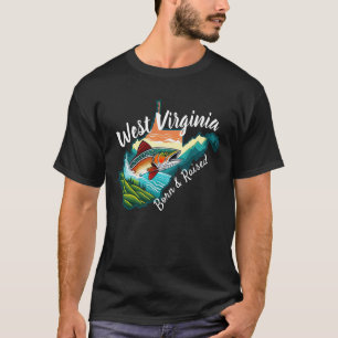 West Virginia Mountain State Reel Fishing Sports T-Shirt