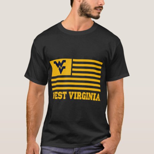 West Virginia Mountaineers Patriotic American Flag T_Shirt
