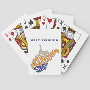West Virginia Nickname Word Art Poker Cards