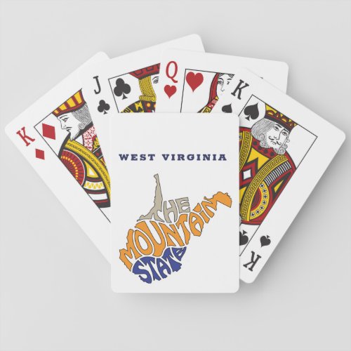 West Virginia Nickname Word Art Poker Cards
