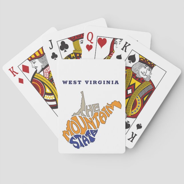 West Virginia Nickname Word Art Poker Cards (Back)