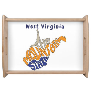 West Virginia Nickname Word Art Serving Tray