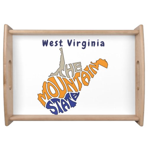 West Virginia Nickname Word Art Serving Tray