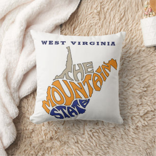 West Virginia Nickname Word Art Throw Pillow