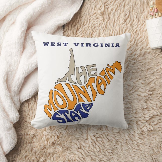West Virginia Nickname Word Art Throw Pillow (Blanket)