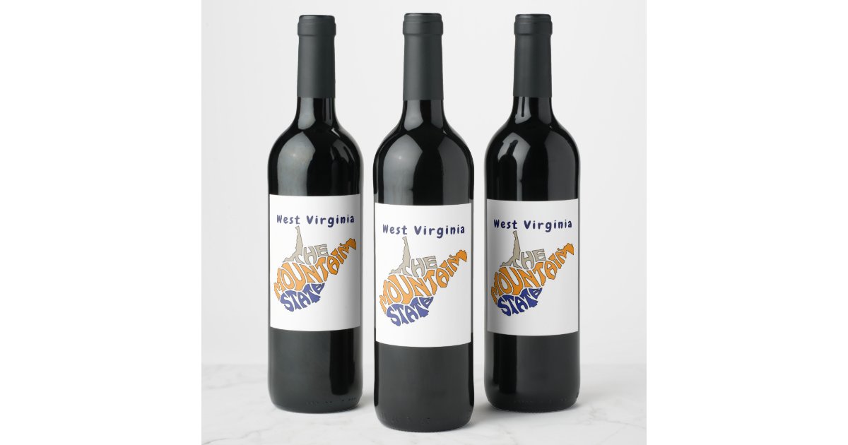 West Virginia Nickname Word Art Wine Label Zazzle