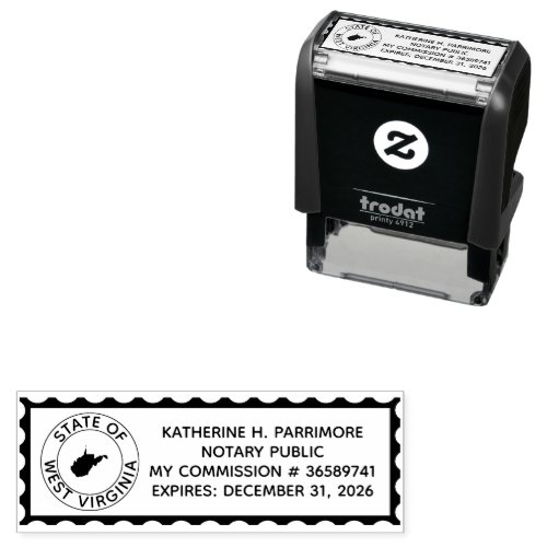 West Virginia Notary Self Inking Rubber Stamp