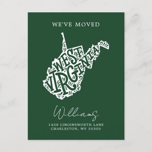 WEST VIRGINIA  Our Address Change Postcard