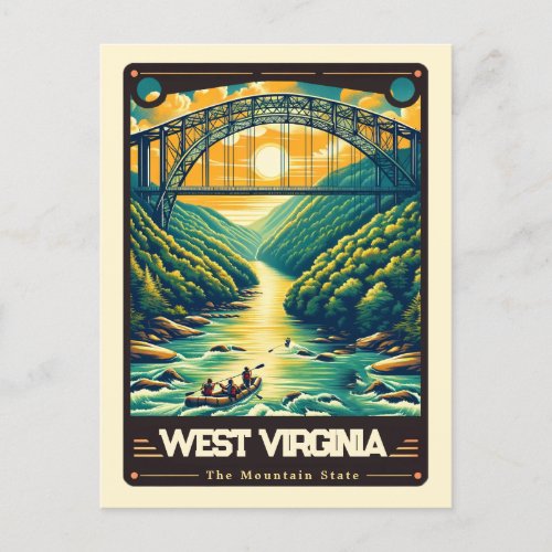 West Virginia  Patriotic Spirit Vintage Postcard