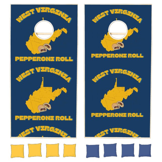 West Virginia Pepperoni Roll Cornhole Set (Set)