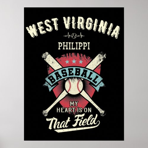 West Virginia Philippi Baseball Poster