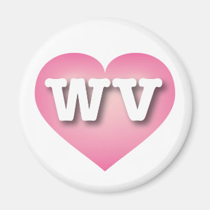 West Virginia Pink Fade Heart - I love WV Magnet
