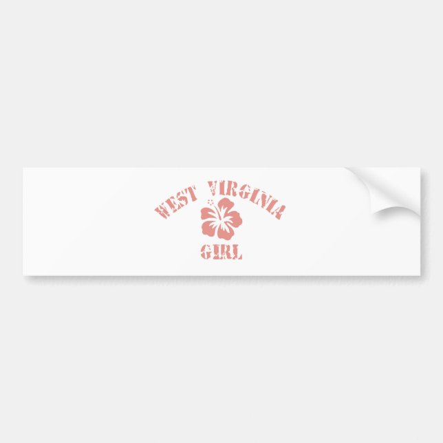 West Virginia Pink Girl Bumper Sticker (Front)
