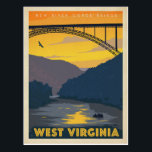 West Virginia Postcard<br><div class="desc">Anderson Design Group is an award-winning illustration and design firm in Nashville, Tennessee. Founder Joel Anderson directs a team of talented artists to create original poster art that looks like classic vintage advertising prints from the 1920s to the 1960s.</div>