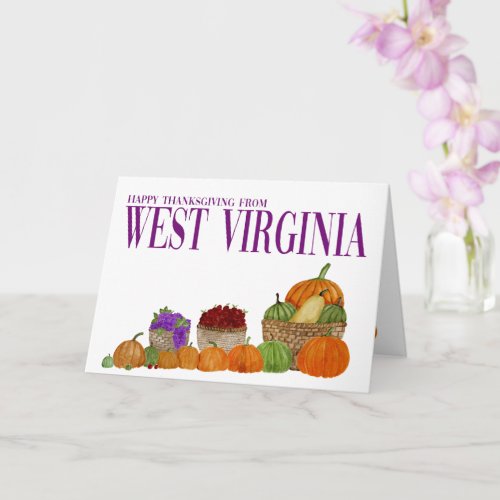 West Virginia Pumpkins Thanksgiving Card