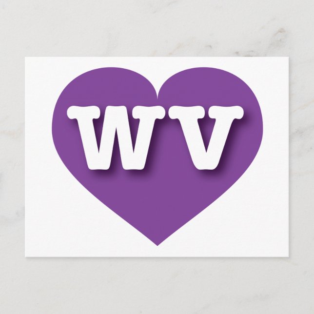 West Virginia Purple Heart - I love WV Postcard (Front)