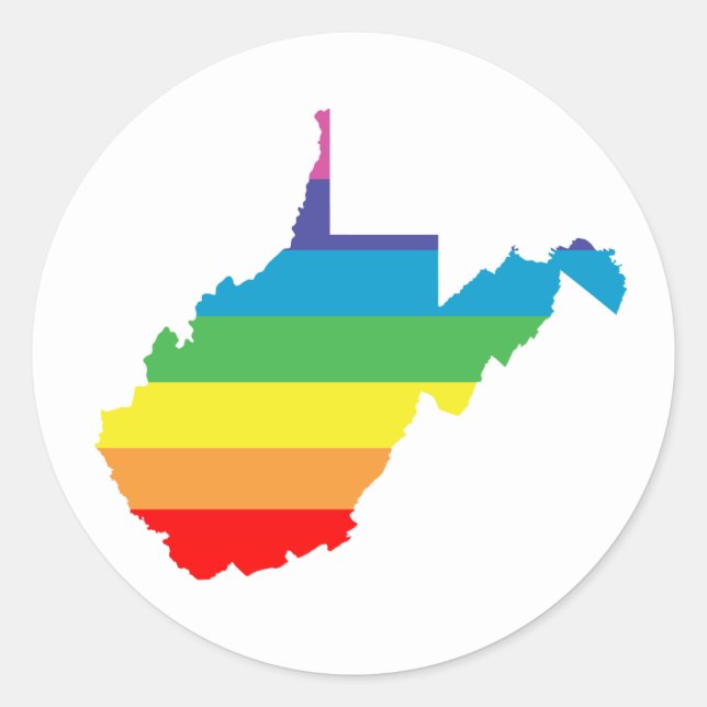 west virginia rainbow classic round sticker (Front)