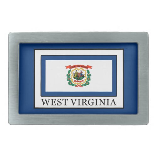 West Virginia Rectangular Belt Buckle