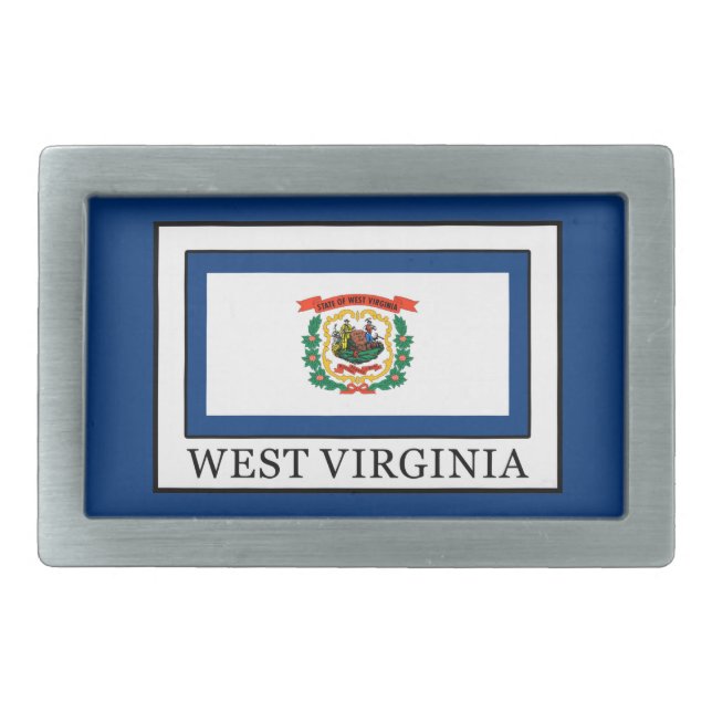 West Virginia Rectangular Belt Buckle (Front)