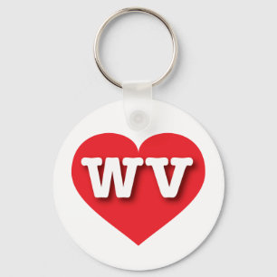 West Virginia Red Heart - I love WV Keychain
