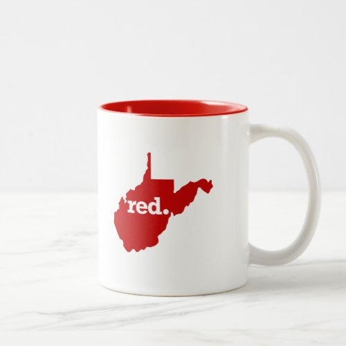 WEST VIRGINIA RED STATE Two_Tone COFFEE MUG