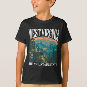 West Virginia Retro Bear Mountain Graphic T-Shirt