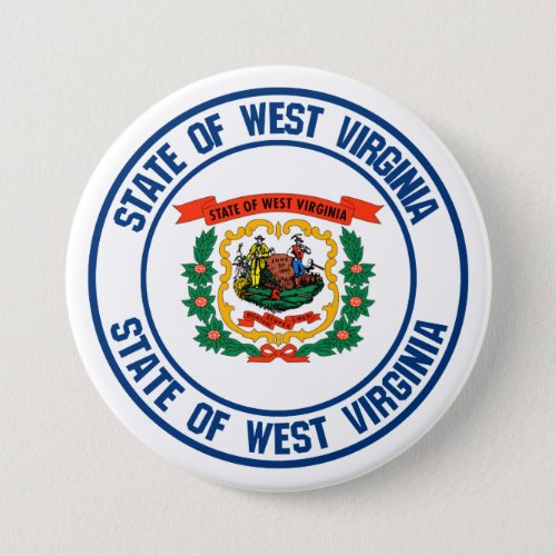 West Virginia Round Emblem Button