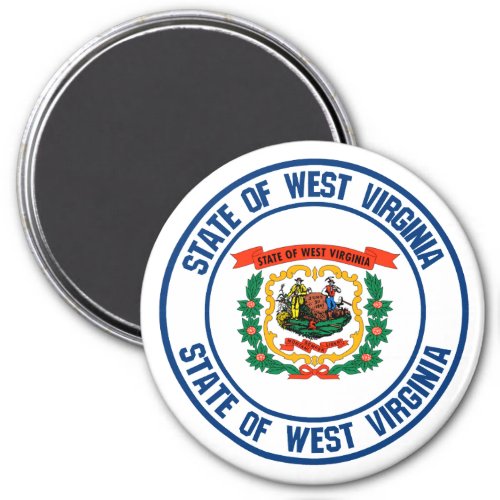 West Virginia Round Emblem Magnet
