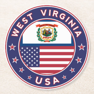 West Virginia Round Paper Coaster