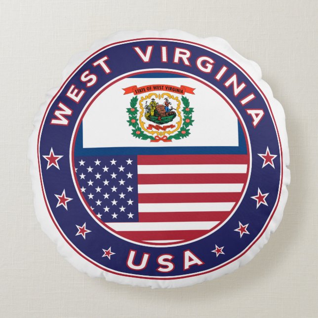 West Virginia Round Pillow (Front)